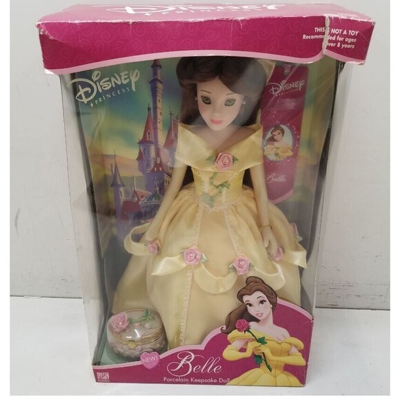 disney Other - Disney Princess Belle Porcelain Keepsake Doll Brass Key Classic Collection NEW